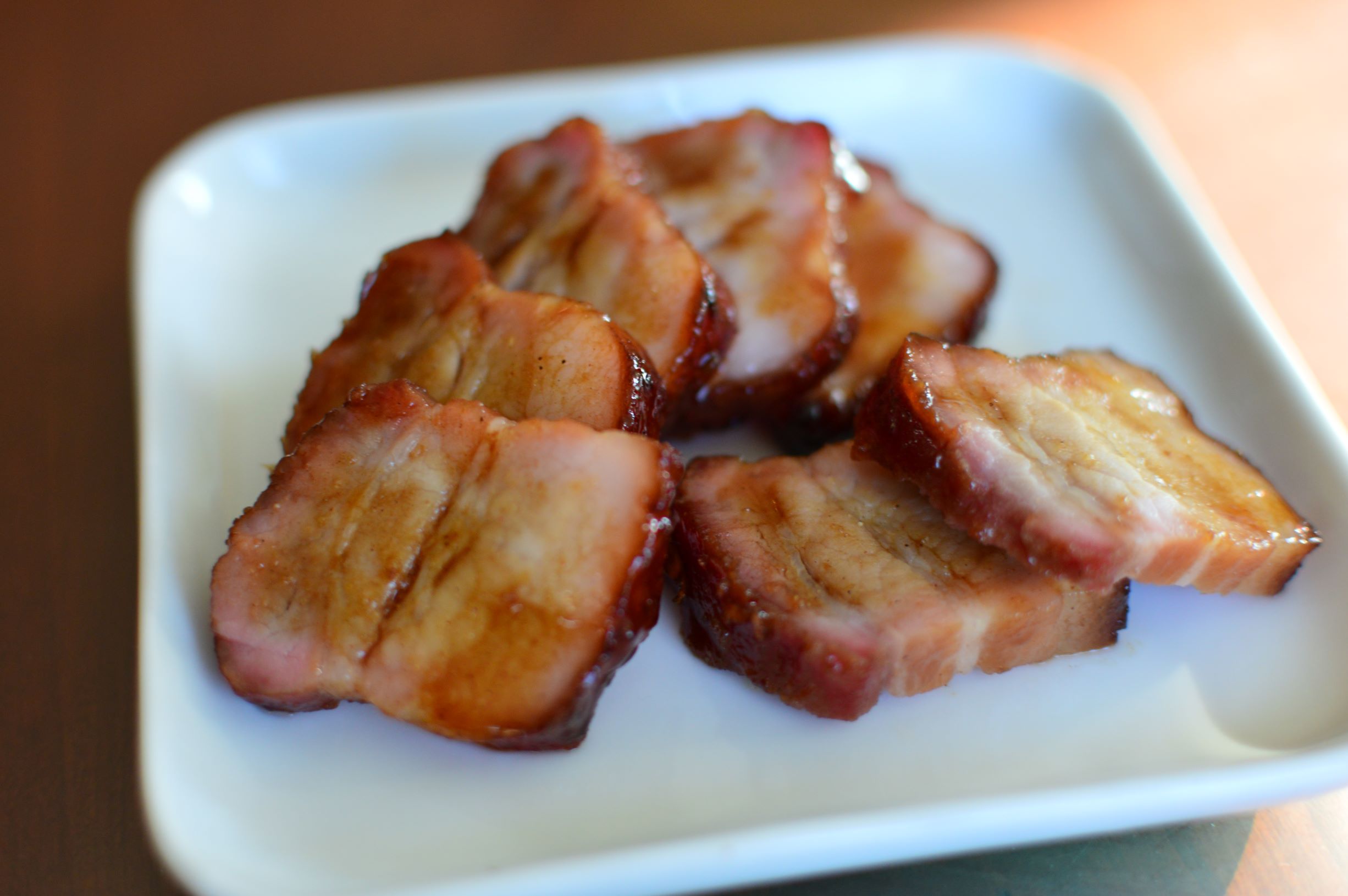 Smoked Char Siu Pork Belly slices