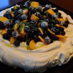 Peach & Berry Pavlova with Lemon Curd
