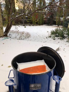 Cooking steelhead fish in cold weather temperatures