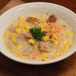 Chowder from leftover chicken, turkey or duck