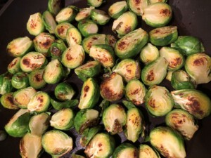 Caramelizing round side of brussel sprouts