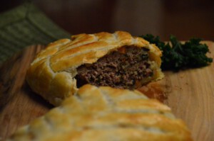 Cut profile of Mince or Ground Meat Wellington