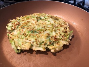 Okonomiyaki Cabbage Patty Cooked