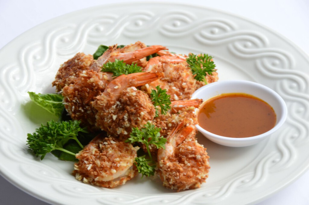 Baked Coconut Shrimp with Sweet Mustard Zing